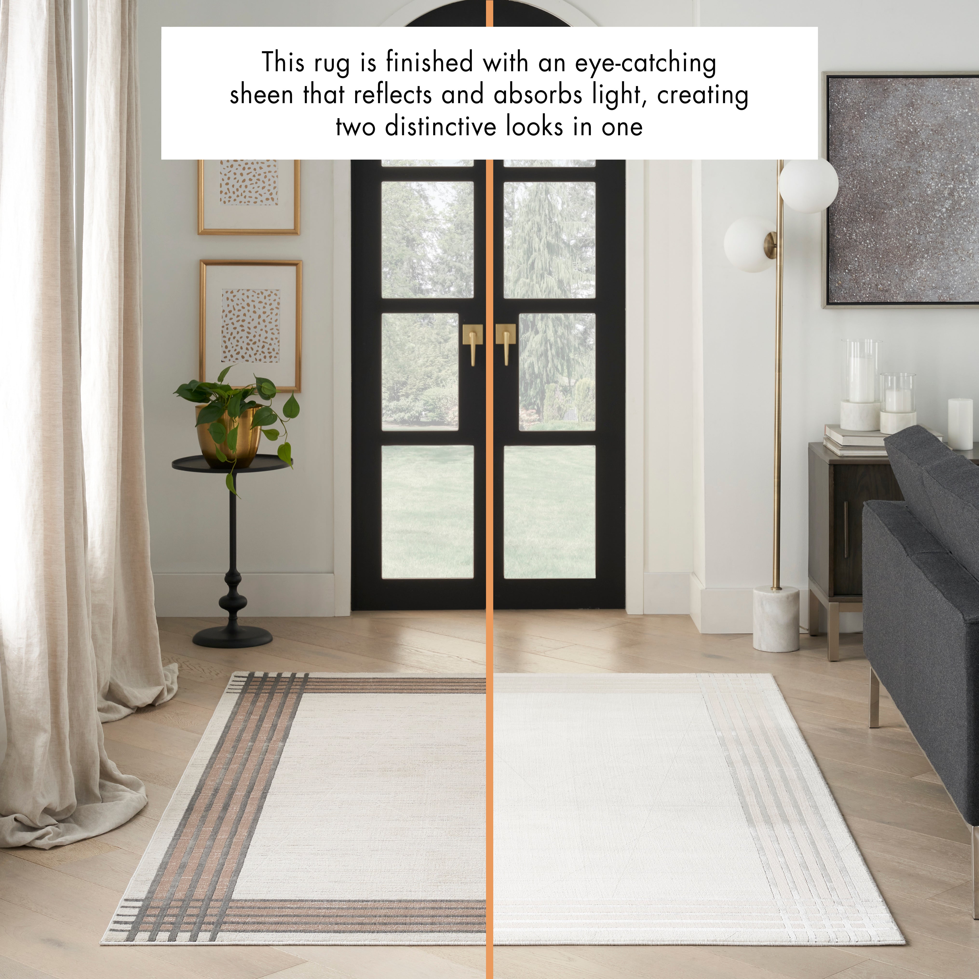 Nourison Desire DSR01 Ivory/Silver Brown Large Rectangle Rug
